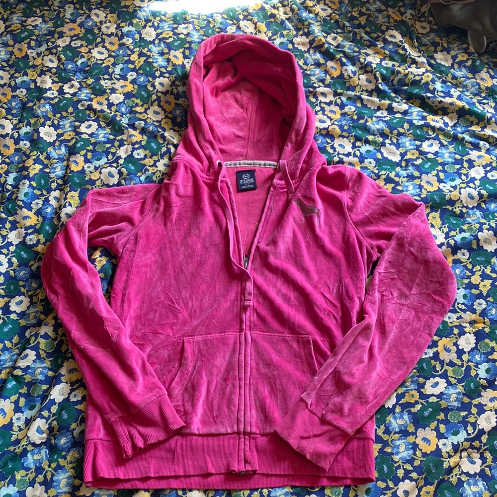 PINK zip up sweater